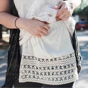 Crochet slip on shirt extender